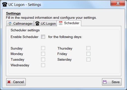 5. Optional, if work on specified days from home go to the Scheduler Tab.