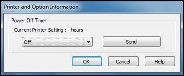 Parent topic: The Power Off Timer Changing the Power Off Timer Setting - Windows You can use the printer software to change the time period before the printer turns off automatically. 1.