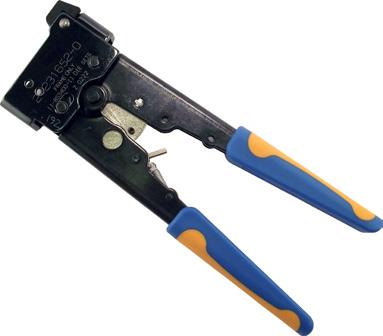 Pro-Installer's Modular Plug Hand Tool Ratchet control provides complete termination cycle Sold with and without die sets Interchangeable die sets