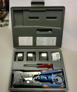 Pro-Installer's Modular Plug Hand Tool Kits and Accessories Each kit contains carrying case, blade replacement kit, screw driver, and items as listed Modular plug to die set cross reference listed as