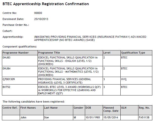 candidate is now registered on.