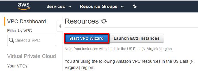 2. To begin, click on the Start VPC