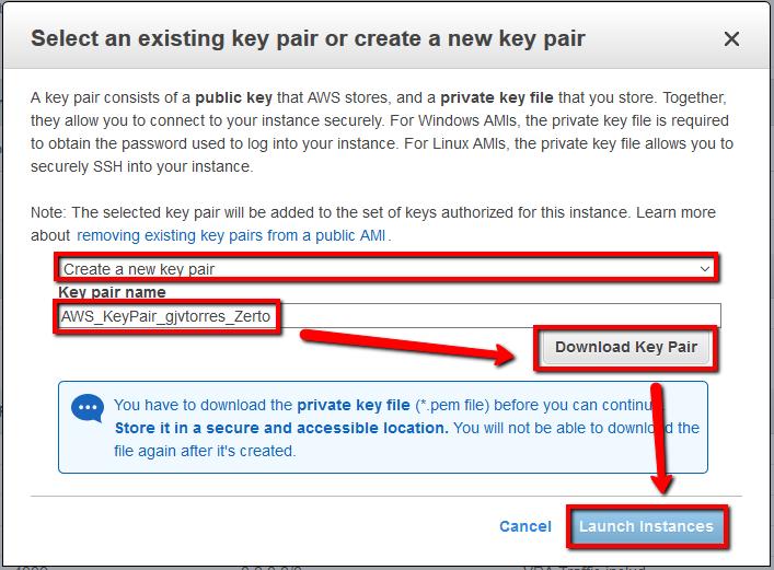 13. Review the instance settings and if everything looks good to you, click the Launch button. 14.