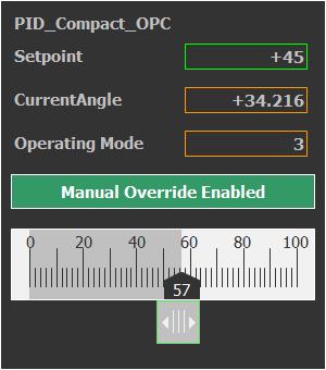 2. Move the slider to manually override the PID