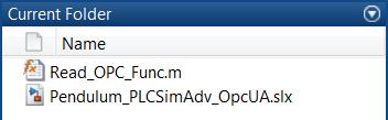 In MATLAB, navigate to the storage location of your Simulink model and insert a new function. 2. Name the function Read_OPC_Func and double-click the function to open the Function Editor. 3.