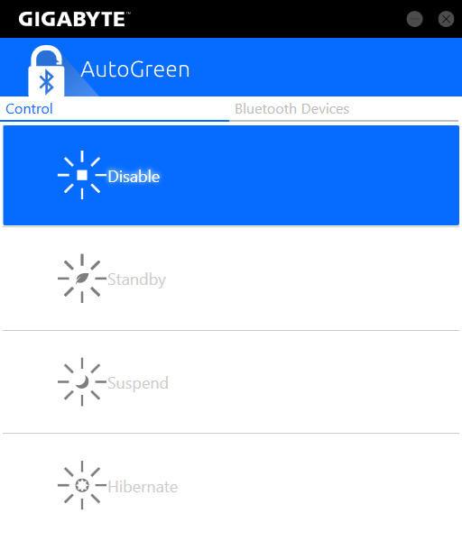 5-2- AutoGreen AutoGreen (Note) is an easy-to-use tool that provides users with simple options to enable system power savings via a Bluetooth-enabled smart phone/tablet device.