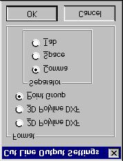 [Cut Line Output Settings] dialog box 2D Polyline DXF This outputs polyline data in a DXF format that can be manipulated by 2D CAD programs.