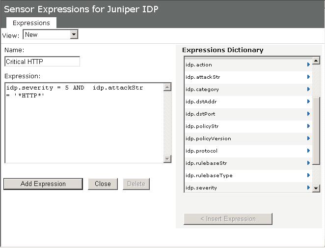 Action Setup The IVE allows the administrator to create IDP specific policies based on custom expressions.