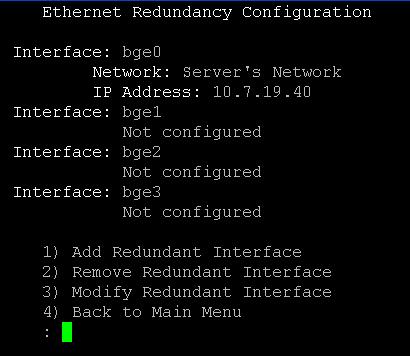 AudioCodes Element Management System To configure Ethernet Redundancy: 1. In the EMS Server Management menu, choose option Configure Ethernet Redundancy.