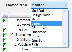 First, reset Process Order to Linear. Resetting model to linear Now click on the Autoselect button.