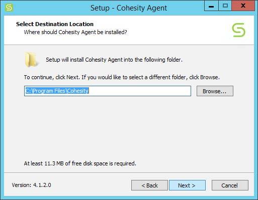 Launch the Physical Agent installer. Click Next > to continue.