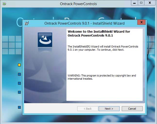 Installing Ontrack PowerControls Software Locate and launch PC901.exe. This is a self-extracting ZIP file that will place installers and documentation in the location it s initiated from.