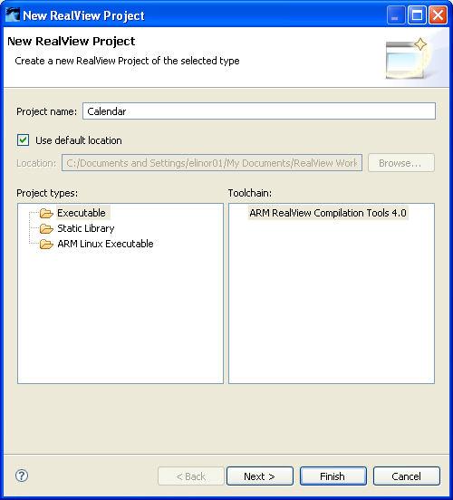 You can browse through a set of windows to pre-configure your project using the Next button.