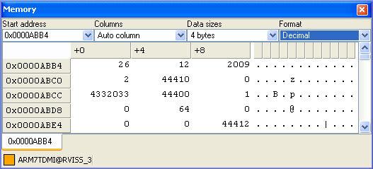 Select Decimal from the Format list, and select 4 bytes from the Data Sizes List.
