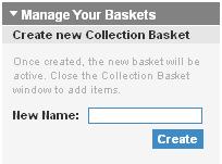 THE USER INTERFACE Click to download the content of your collection basket. You can select between different options for the download.