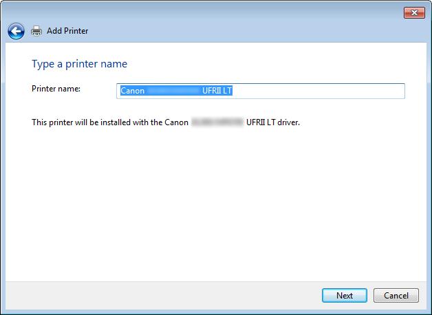 (1) Enter a new name to change the name for the printer.