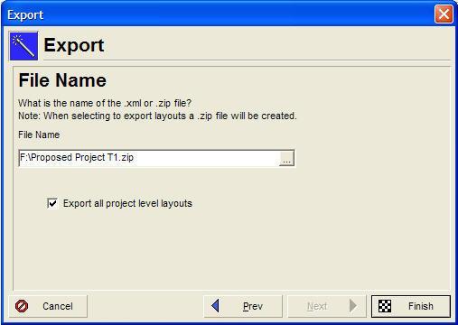 Export the program Browse and choose where you want to save the XML file.