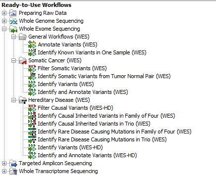 CHAPTER 6. WHOLE EXOME SEQUENCING (WES) 101 Figure 6.1: The eleven workflows available for analyzing whole exome sequencing data. Note!