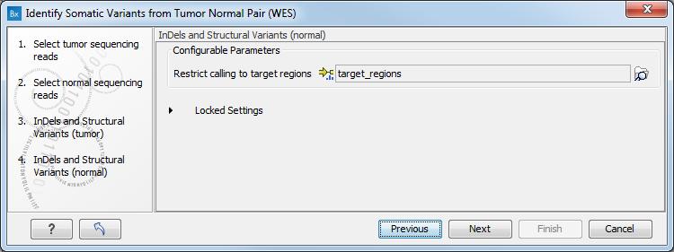 24: Specify the target regions track. 4. Set the parameters for the Low Frequency Variant Detection step (figure 6.25) and click Next. 5.
