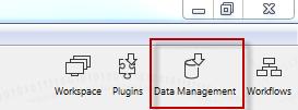 4: Click on the button labeled "Data Management" to open the "Manage Reference Data" dialog where you can download and configure the reference data that are necessary to be able to run the