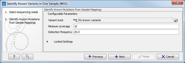 8: Select the sequencing reads from the sample you would like to test for your known variants. If several samples from different folders should be analyzed, the tool has to be run in batch mode.