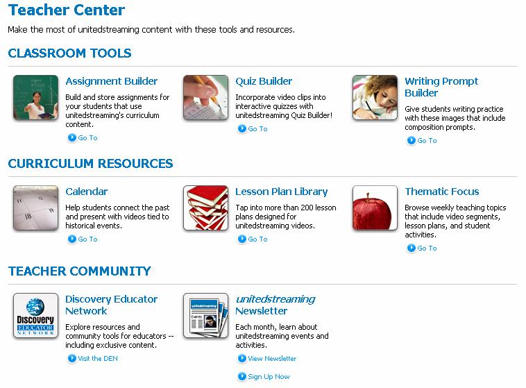 Teacher Center The Teacher Center contains a variety of instructional resources
