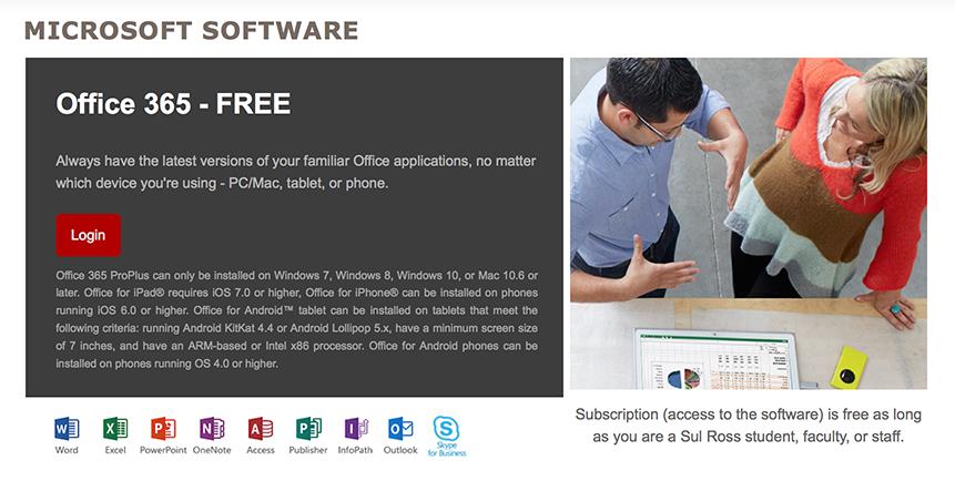 1. To access your MS Office 365 suite: From the SR homepage, choose the MY SRSU