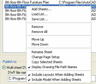 Figure 5 Right-click options within Publish As you can see, you have the ability to rename sheets on-the-fly, change the page setup used, copy sheets