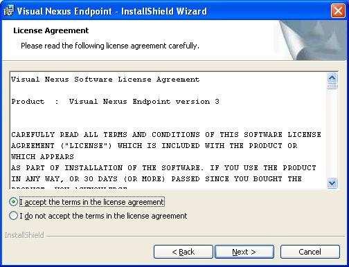 The Software User License Agreement will be displayed.