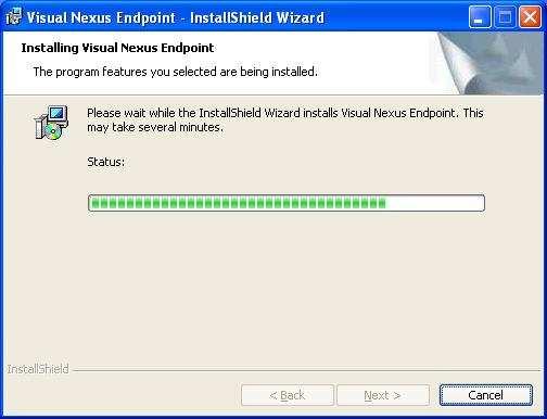 2.1. Visual Nexus Client Setup When installation has completed, the installation completion screen will be displayed.