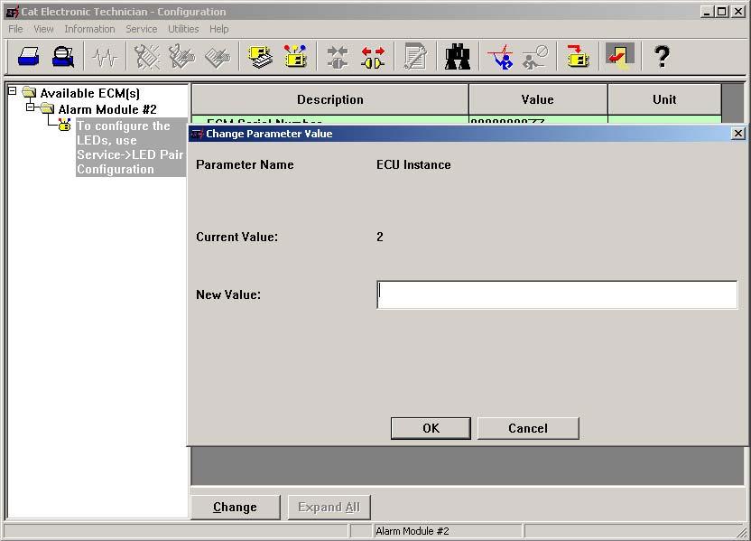 40 Figure 3: Caterpillar Service Tool Annunciator Configuration screen When you click OK, the service tool software will automatically restart and reconnect to the data link.