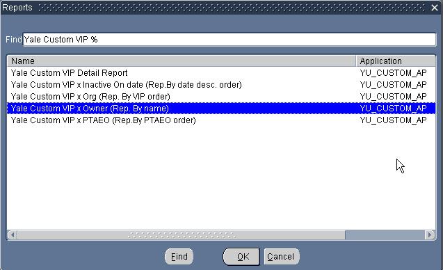 The Reports window displays with five report options Detail, Inactive On, Org, Owner and PTAEO.