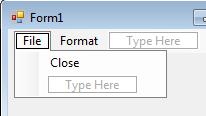 Add an ordinary label to the form, then Activate the displayed menu items as follows: A) Close Closes