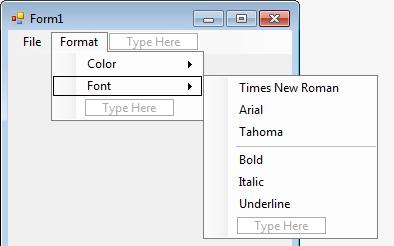 Tahoma Changes the font name of the label to "Tahoma" H) Bold, Italic and Underline each changes the