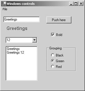 90 01 pp. 001-09 r5ah.ps 8/1/0 :5 PM Page 35 Windows Controls 35 Windows Controls All of the basic Windows controls work in much the same way as the TextBox and Button we have used so far.