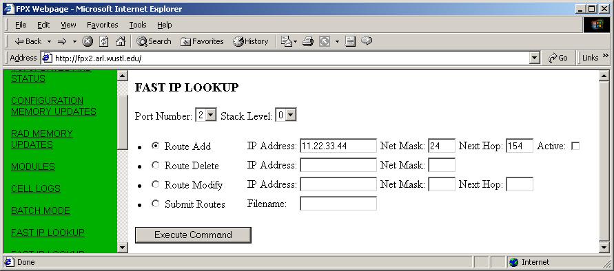 after upload) FIPL Adding Routes Fast IP Lookup ->