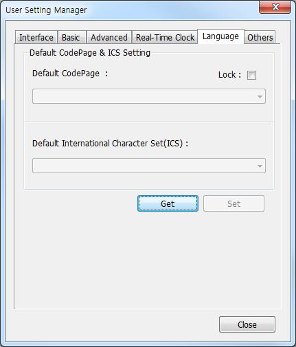 4-1-5 Language 1) Click the Language tab to display the values of the default codepage and the default international character set.