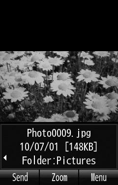a f Camera Photo album Creating Flash Use a still image in Data Folder to create Flash image. Attach created Flash image to sent via message.