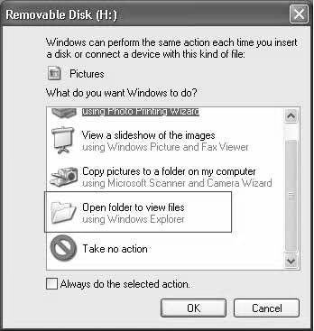 Connecting the camera to the computer Windows XP You can download image files from the camera easily.