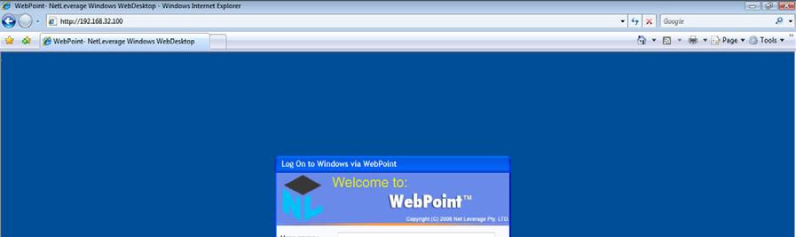 To use WebPoint, please follow the steps below: 1. Open your Internet browser client and connect to the hostname or IP address of the ThinPoint host.
