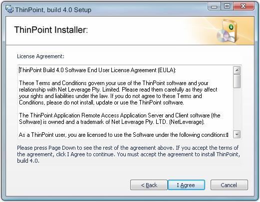 3. Please review the ThinPoint End User License Agreement