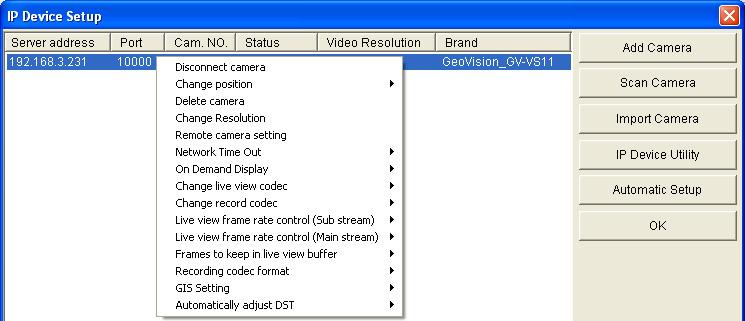 7.1.1 Customizing GV-Video Server Settings After the GV-Video Server is connected and assigned with a display position, you can configure the GV-Video Server s settings such as frame rate or