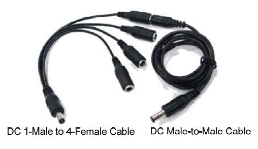 1 Introduction DC Male-to-Male Cable DC 1-Male to 4-Female Cable Only available for GV-VS2420 / 2400 /