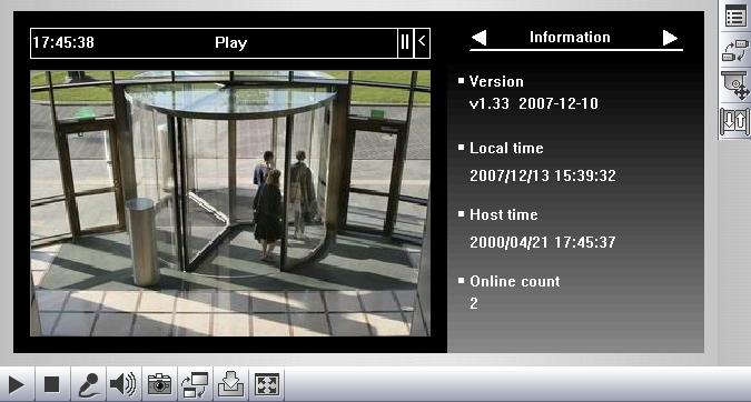 3 Accessing the GV-Video Server 6B3.2.2 The Control Panel of the Live View Window To open the control panel of the Live View window, click the arrow button or on top of the viewer.