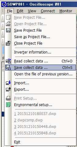 2) Next select Save collect data from the File (F) menu, or click on the