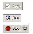 During run, the icon shown below will appear near the task tray. The icon contains an animation that will mimic the status of the motor.