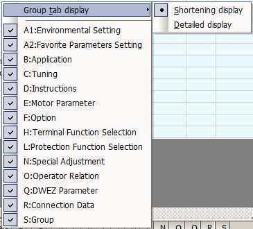 Adding to the Direct Parameter Edit Window Adds the parameters selected from the parameter list to the Direct Parameter Edit window. For instructions on the Direct Parameter Edit function, see 4.1.2.