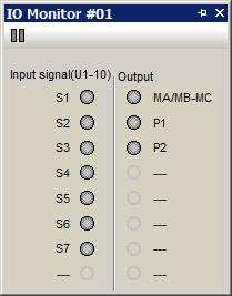 4.4.3 I/O Monitor I/O monitors display the status of any input and output terminals that have been selected.