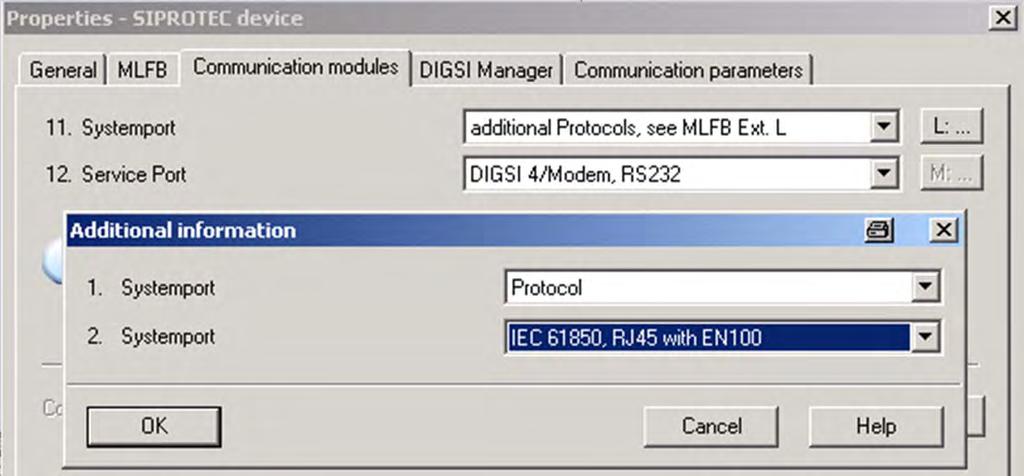 Settings to configure an IEC61850 Station Check the