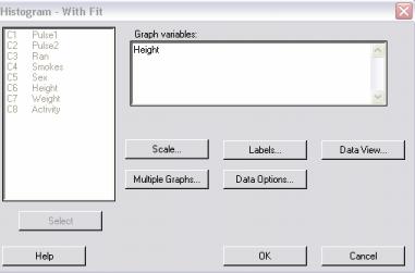 Select Graph > Histogram from the menu. Choose the option With Fit and click OK.